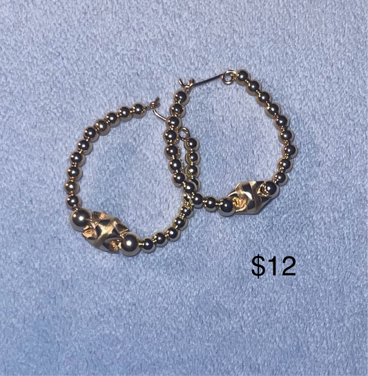 Gold Beaded Earrings